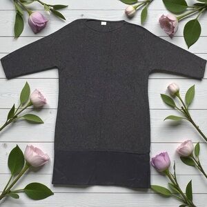 Poetry‎ Cashmere Silk Shift Dress Size 8 Grey Cozy Fall Winter Holiday